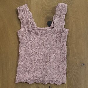 Free People Textured Mauve Tank Top